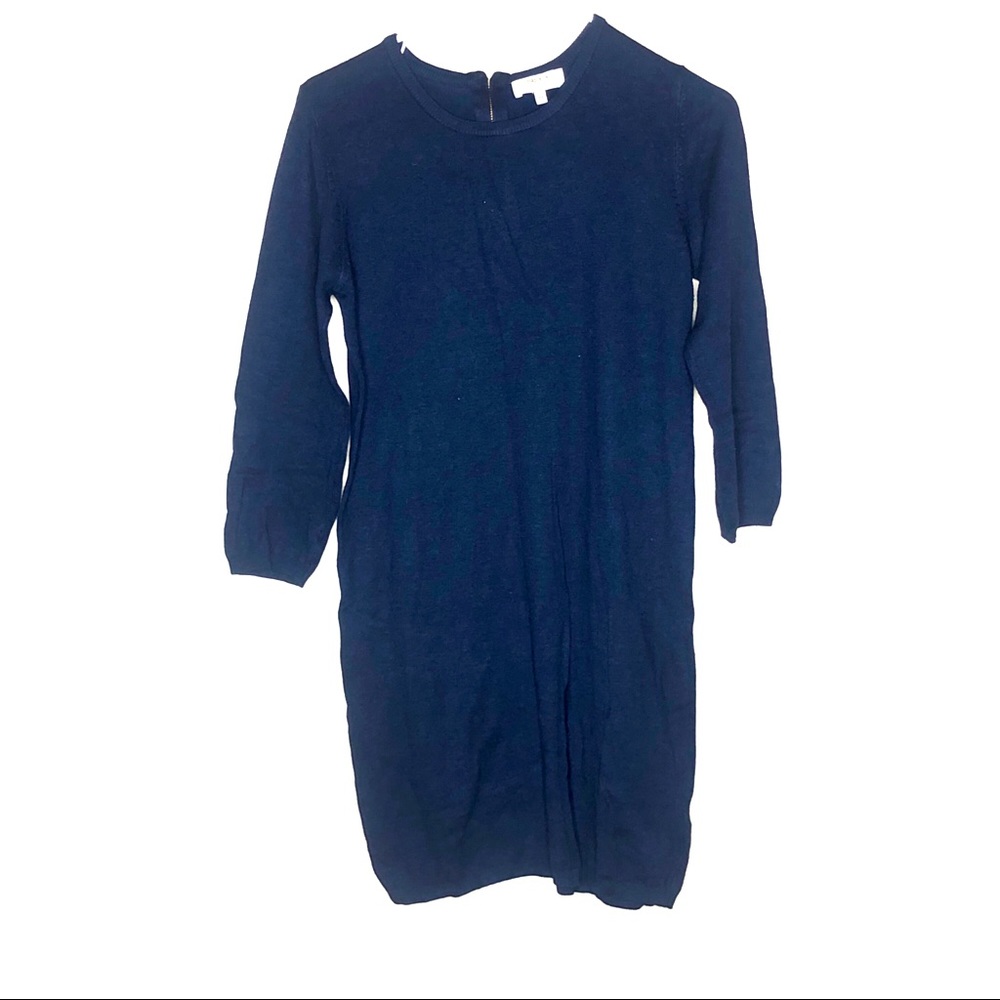 Blue sweater dress